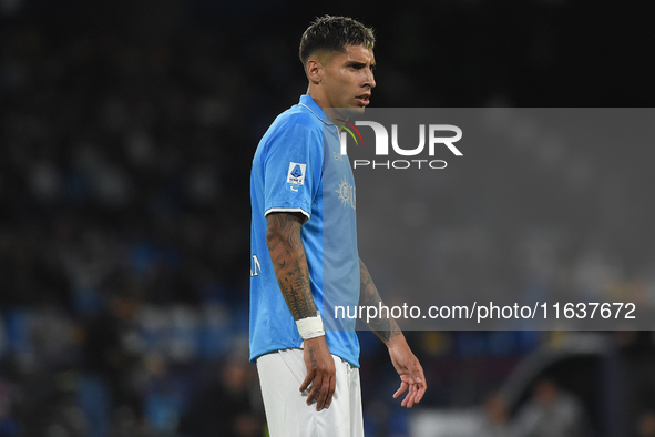 Mathias Olivera of SSC Napoli during the Serie A match between SSC Napoli and Como at Stadio Diego Armando Maradona Naples Italy on 4 Octobe...