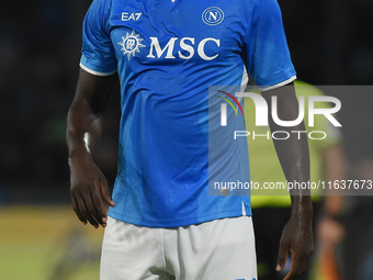 Romelu Lukaku of SSC Napoli during the Serie A match between SSC Napoli and Como at Stadio Diego Armando Maradona Naples Italy on 4 October...