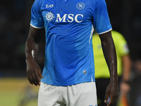 Romelu Lukaku of SSC Napoli during the Serie A match between SSC Napoli and Como at Stadio Diego Armando Maradona Naples Italy on 4 October...