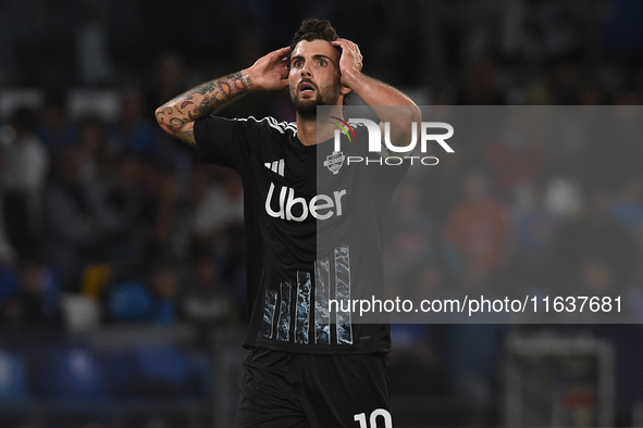 Patrick Cutrone of Como looks dejected during the Serie A match between SSC Napoli and Como at Stadio Diego Armando Maradona Naples Italy on...