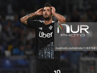 Patrick Cutrone of Como looks dejected during the Serie A match between SSC Napoli and Como at Stadio Diego Armando Maradona Naples Italy on...