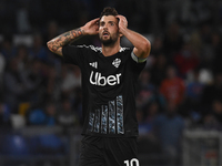 Patrick Cutrone of Como looks dejected during the Serie A match between SSC Napoli and Como at Stadio Diego Armando Maradona Naples Italy on...