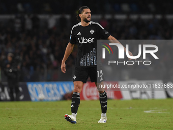 Alberto Dossena of Como during the Serie A match between SSC Napoli and Como at Stadio Diego Armando Maradona Naples Italy on 4 October 2024...