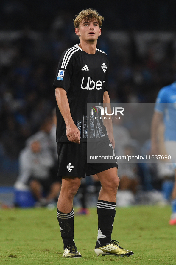 Nico Paz of Como during the Serie A match between SSC Napoli and Como at Stadio Diego Armando Maradona Naples Italy on 4 October 2024. 