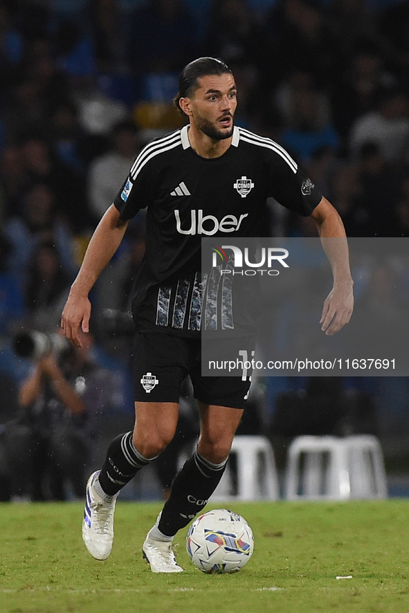 Alberto Dossena of Como during the Serie A match between SSC Napoli and Como at Stadio Diego Armando Maradona Naples Italy on 4 October 2024...