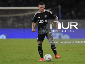 Alberto Moreno of Como during the Serie A match between SSC Napoli and Como at Stadio Diego Armando Maradona Naples Italy on 4 October 2024....