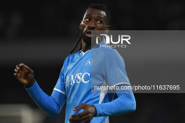 Andre-Frank Zambo Anguissa of SSC Napoli during the Serie A match between SSC Napoli and Como at Stadio Diego Armando Maradona Naples Italy...