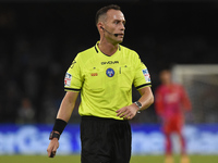 Referee Ermanno Feliciani during the Serie A match between SSC Napoli and Como at Stadio Diego Armando Maradona Naples Italy on 4 October 20...