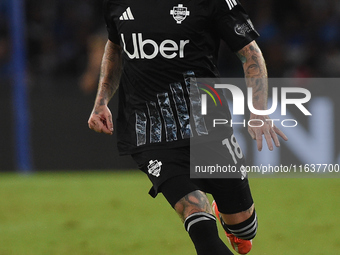 Alberto Moreno of Como during the Serie A match between SSC Napoli and Como at Stadio Diego Armando Maradona Naples Italy on 4 October 2024....