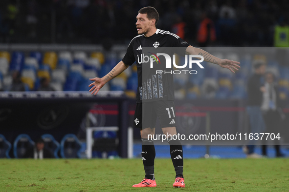 Andrea Belotti of Como during the Serie A match between SSC Napoli and Como at Stadio Diego Armando Maradona Naples Italy on 4 October 2024....