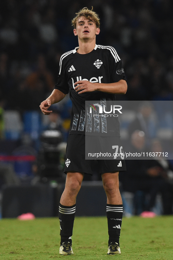 Nico Paz of Como during the Serie A match between SSC Napoli and Como at Stadio Diego Armando Maradona Naples Italy on 4 October 2024. 