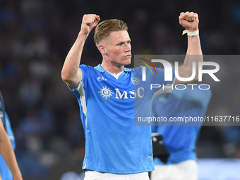 Scott McTominay of SSC Napoli celebrates at the end of the Serie A match between SSC Napoli and Como at Stadio Diego Armando Maradona Naples...