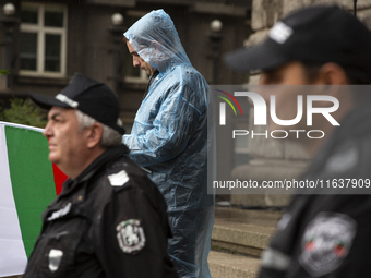 A protest takes place against the detention of Dzheyan Ibryamov, a member of the National Assembly of Bulgaria, in Sofia, Bulgaria, on Octob...