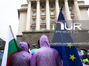 A protest takes place against the detention of Dzheyan Ibryamov, a member of the National Assembly of Bulgaria, in Sofia, Bulgaria, on Octob...