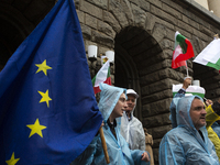 A protest takes place against the detention of Dzheyan Ibryamov, a member of the National Assembly of Bulgaria, in Sofia, Bulgaria, on Octob...