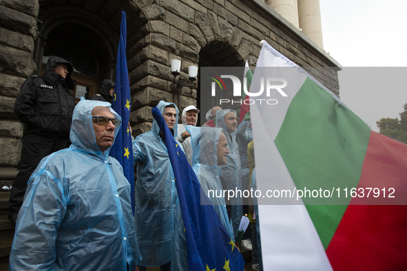 A protest takes place against the detention of Dzheyan Ibryamov, a member of the National Assembly of Bulgaria, in Sofia, Bulgaria, on Octob...