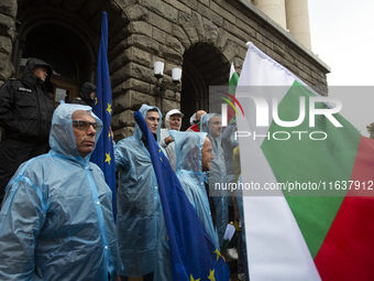 A protest takes place against the detention of Dzheyan Ibryamov, a member of the National Assembly of Bulgaria, in Sofia, Bulgaria, on Octob...