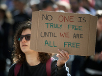 Hundreds of people demonstrate in Toulouse, France, on October 5, 2024, in support of Gazans, the Gaza Strip, Lebanese, and Lebanon. Since t...