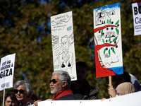 Hundreds of people demonstrate in Toulouse, France, on October 5, 2024, in support of Gazans, the Gaza Strip, Lebanese, and Lebanon. Since t...