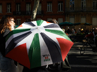 Hundreds of people demonstrate in Toulouse, France, on October 5, 2024, in support of Gazans, the Gaza Strip, Lebanese, and Lebanon. Since t...