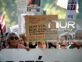 Hundreds of people demonstrate in Toulouse, France, on October 5, 2024, in support of Gazans, the Gaza Strip, Lebanese, and Lebanon. Since t...