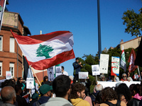 Hundreds of people demonstrate in Toulouse, France, on October 5, 2024, in support of Gazans, the Gaza Strip, Lebanese, and Lebanon. Since t...