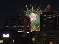 Fireworks illuminate the skyline of Yeouido during the Seoul International Fireworks Festival, drawing thousands of spectators and photograp...