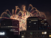 Fireworks illuminate the skyline of Yeouido during the Seoul International Fireworks Festival, drawing thousands of spectators and photograp...