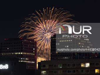 Fireworks illuminate the skyline of Yeouido during the Seoul International Fireworks Festival, drawing thousands of spectators and photograp...