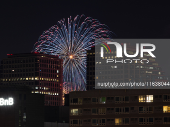 Fireworks illuminate the skyline of Yeouido during the Seoul International Fireworks Festival, drawing thousands of spectators and photograp...