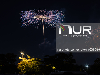 Fireworks illuminate the skyline of Yeouido during the Seoul International Fireworks Festival, drawing thousands of spectators and photograp...