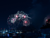 Fireworks illuminate the skyline of Yeouido during the Seoul International Fireworks Festival, drawing thousands of spectators and photograp...