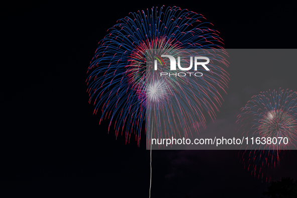 Fireworks illuminate the skyline of Yeouido during the Seoul International Fireworks Festival, drawing thousands of spectators and photograp...