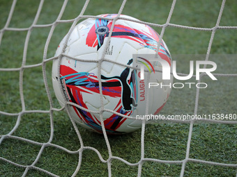 The official ball of LaLiga is used during the match between RCD Espanyol and RCD Mallorca corresponding to week 9 of LaLiga EA Sports, play...