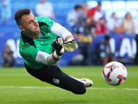 Dominik Greif plays during the match between RCD Espanyol and RCD Mallorca in week 9 of LaLiga EA Sports at the RCDE Stadium in Barcelona, S...