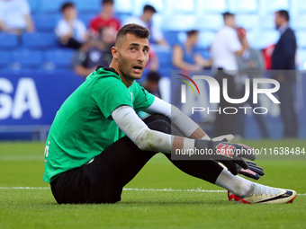 Dominik Greif plays during the match between RCD Espanyol and RCD Mallorca in week 9 of LaLiga EA Sports at the RCDE Stadium in Barcelona, S...