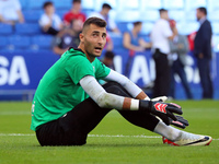 Dominik Greif plays during the match between RCD Espanyol and RCD Mallorca in week 9 of LaLiga EA Sports at the RCDE Stadium in Barcelona, S...