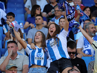 RCD Espanyol supporters attend the match between RCD Espanyol and RCD Mallorca during week 9 of LaLiga EA Sports at the RCDE Stadium in Barc...