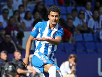 Omar El Hilali plays during the match between RCD Espanyol and RCD Mallorca in week 9 of LaLiga EA Sports at the RCDE Stadium in Barcelona,...