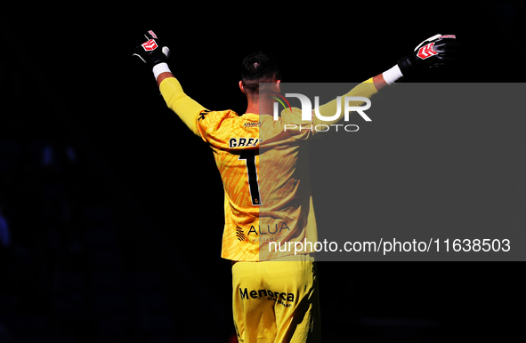 Dominik Greif plays during the match between RCD Espanyol and RCD Mallorca in week 9 of LaLiga EA Sports at the RCDE Stadium in Barcelona, S...