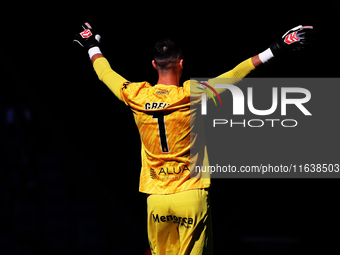 Dominik Greif plays during the match between RCD Espanyol and RCD Mallorca in week 9 of LaLiga EA Sports at the RCDE Stadium in Barcelona, S...