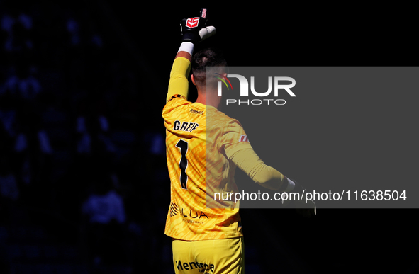 Dominik Greif plays during the match between RCD Espanyol and RCD Mallorca in week 9 of LaLiga EA Sports at the RCDE Stadium in Barcelona, S...