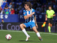 Carlos Romero plays during the match between RCD Espanyol and RCD Mallorca in week 9 of LaLiga EA Sports at the RCDE Stadium in Barcelona, S...