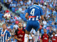 Marash Kumbulla scores during the match between RCD Espanyol and RCD Mallorca in week 9 of LaLiga EA Sports, played at the RCDE Stadium in B...