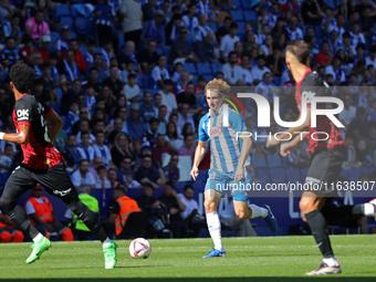 Alex Kral plays during the match between RCD Espanyol and RCD Mallorca in week 9 of LaLiga EA Sports at the RCDE Stadium in Barcelona, Spain...