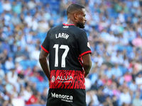 Cyle Larin plays during the match between RCD Espanyol and RCD Mallorca in week 9 of LaLiga EA Sports at the RCDE Stadium in Barcelona, Spai...