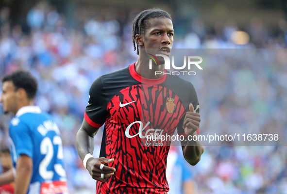 Chiquinho plays during the match between RCD Espanyol and RCD Mallorca in week 9 of LaLiga EA Sports at the RCDE Stadium in Barcelona, Spain...