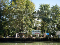 A general view of the ZAD against the LGV project on the Canal du Midi banks near Toulouse. Zadists (development protesters) begin to instal...