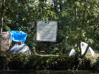 Zadists, or development protesters, install a ZAD (Zone to Defend, a militant occupation intended to physically blockade a development proje...