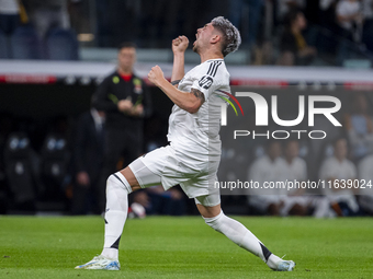 Federico Valverde of Real Madrid CF celebrates his goal during the La Liga EA Sports 2024/25 football match between Real Madrid CF and Villa...